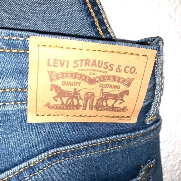 Levis Girls Denim Overalls Blue 12 Reg Adjustable Straps Front Pocket Button Clo - Picture 4 of 7